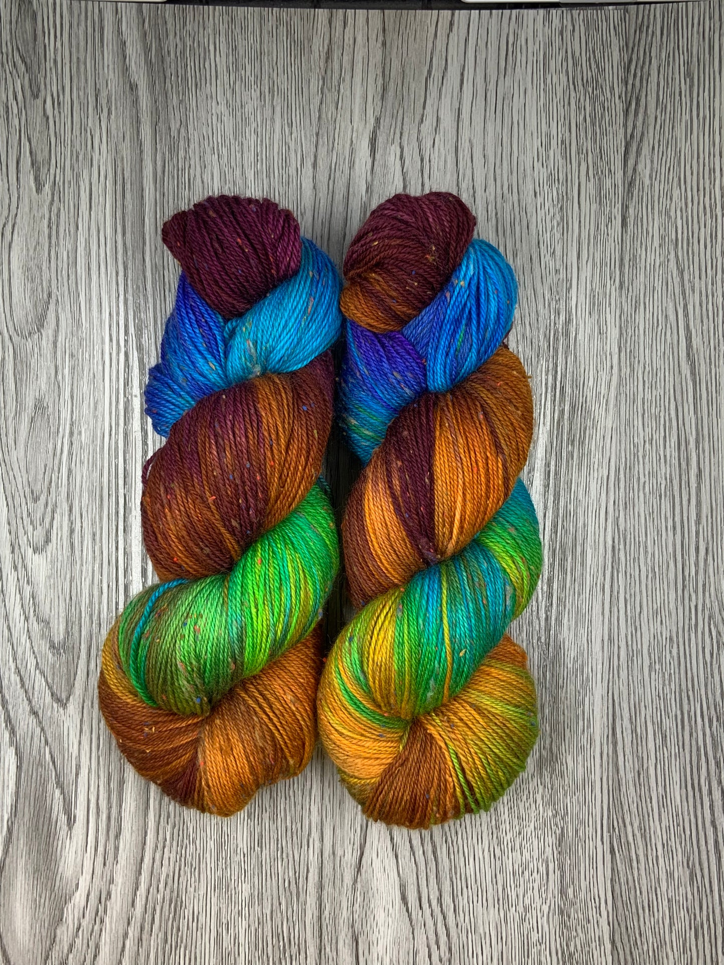 Merino tweed fingering. Autumn rainbow