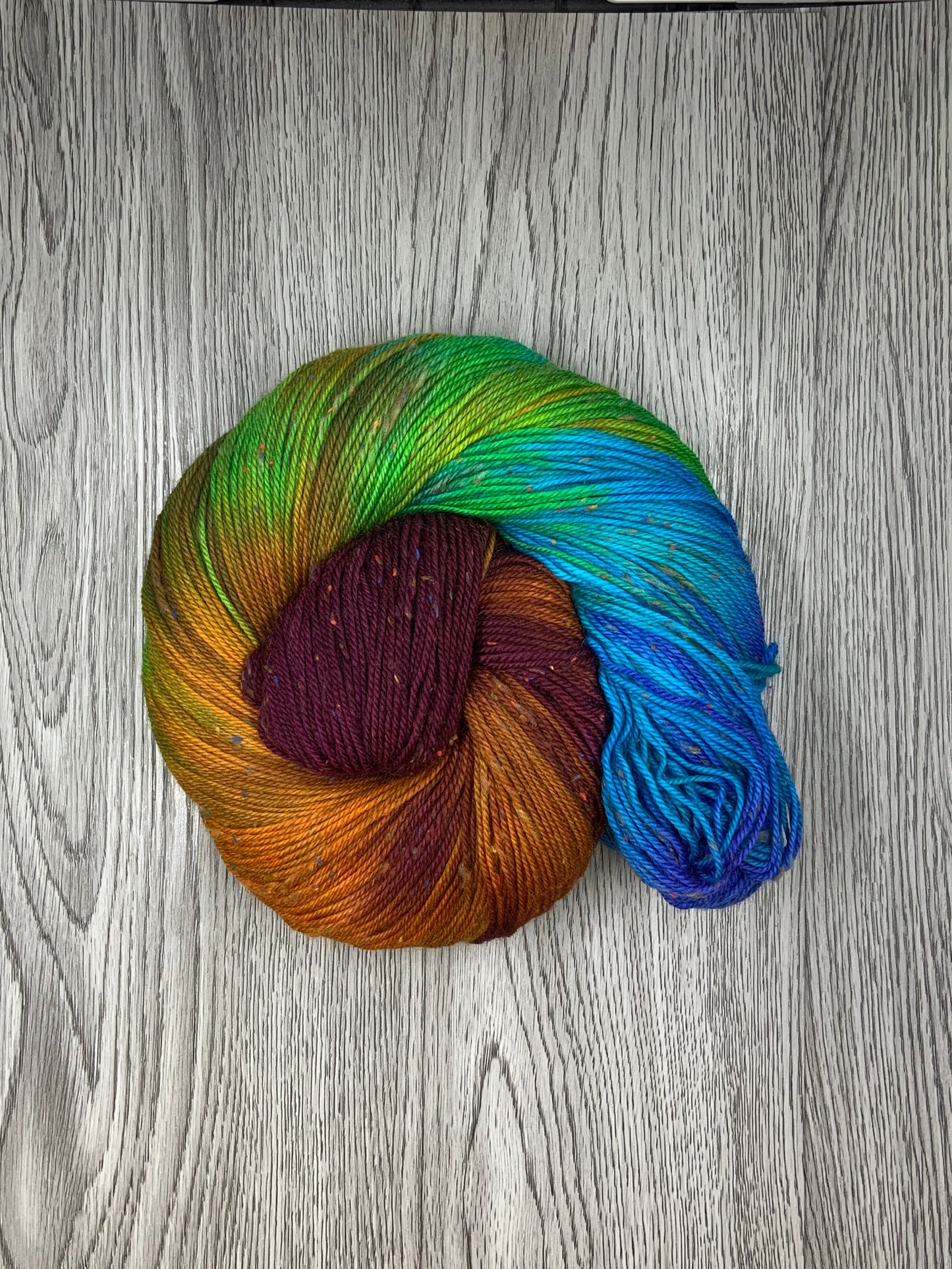 Merino tweed fingering. Autumn rainbow
