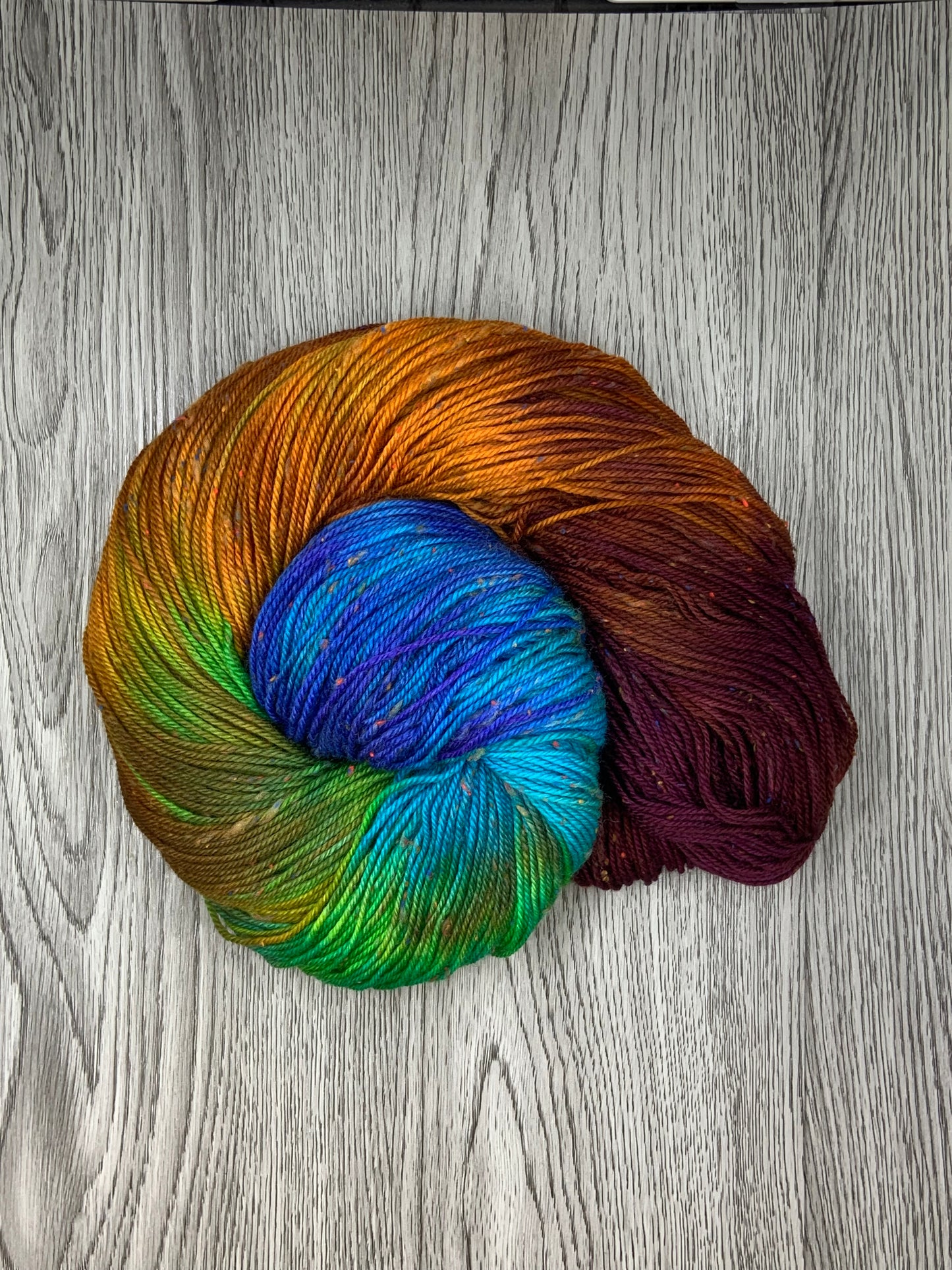 Merino tweed fingering. Autumn rainbow