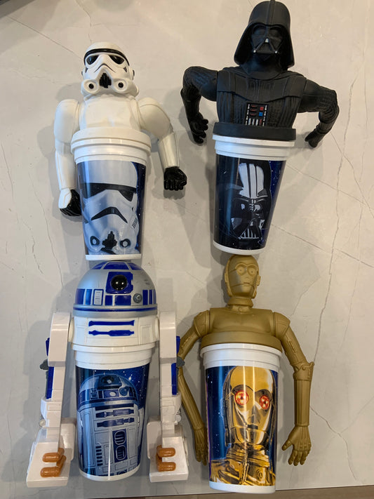 1996-1997 Star Wars Taco Bell collectable movable cups.