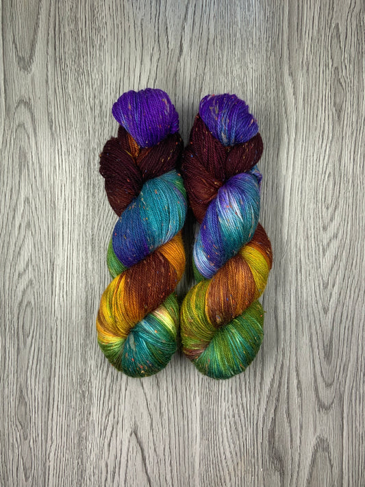 Tweed yarn. Dark harvest rainbow